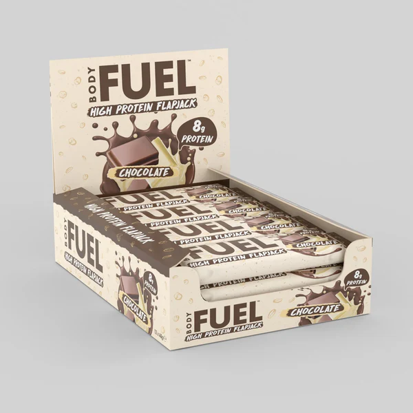 BodyFuel-HighProteinFlapjackBox12x40g-Chocolate